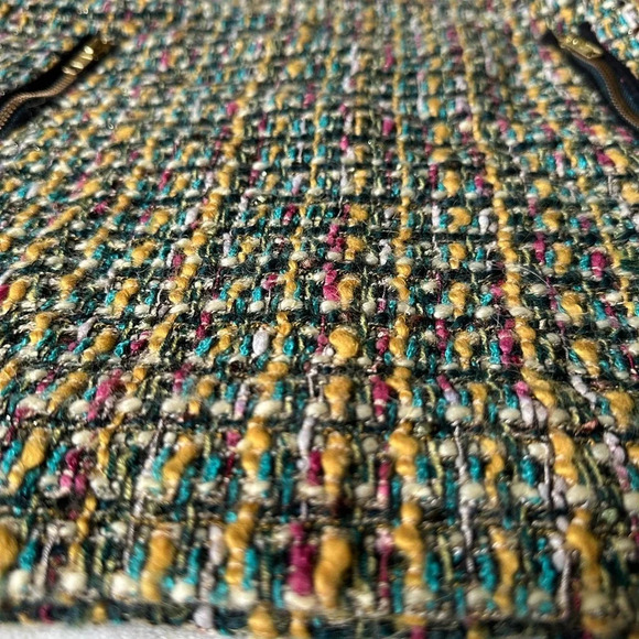 J. Crew Factory Tweed Gold Zip Mini Skirt Size 4 Preppy - Picture 4 of 8